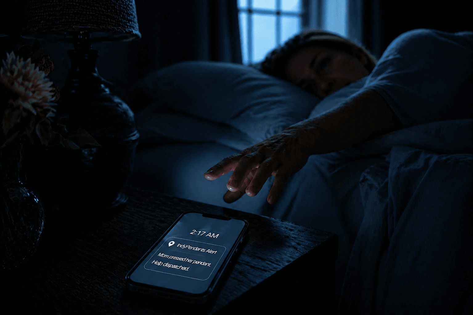 Phone notification at night after fall alert